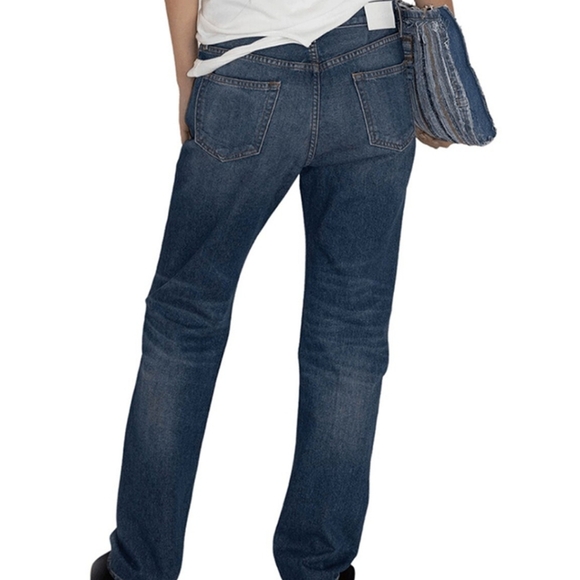 $298 EB DENIM Distressed Baggy Straight Leg Jeans - Picture 5 of 11